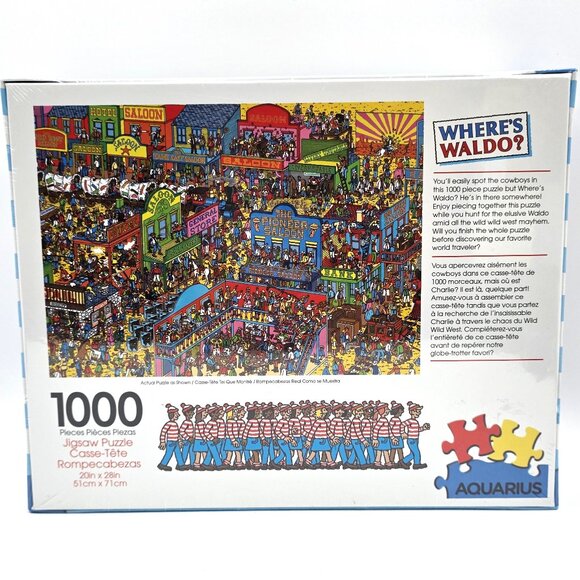 Where's Waldo Wild West 1000 Piece Jigsaw Puzzle By Aquarius NEW (20" x 28") - Picture 3 of 7